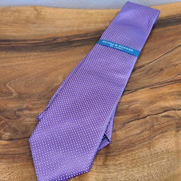 Haines & Bonner Purple Dot Silk Tie -NWT - Picture 1 of 6